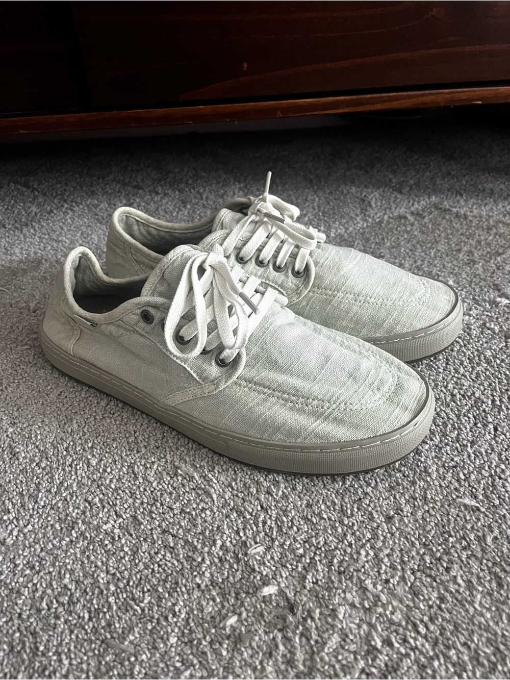 Men's Casual Lace-Up Canvas Sneakers - Light cream
